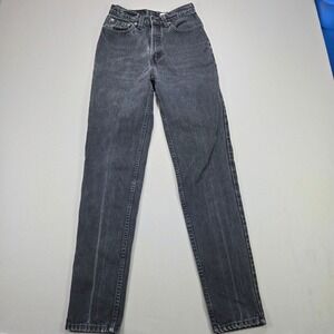Levi  Strauss Black Label 512 Slim Fit Tapered Leg Black Wash Jeans Women Size 7
